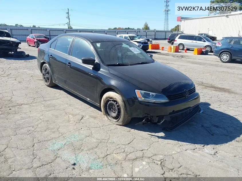VOLKSWAGEN JETTA 2014, VIN 3VW2K7AJ4EM307529