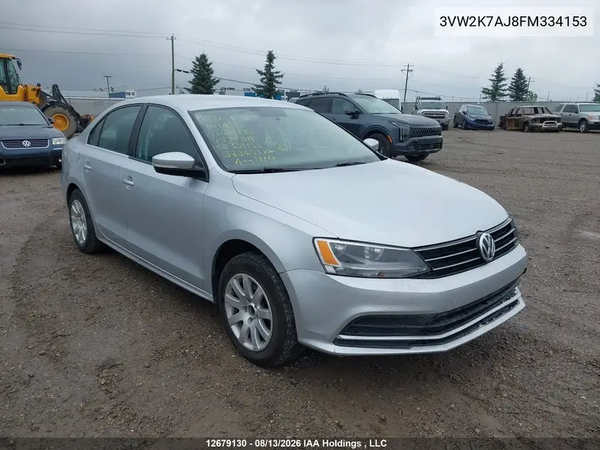 VOLKSWAGEN JETTA 2015, VIN 3VW2K7AJ8FM334153