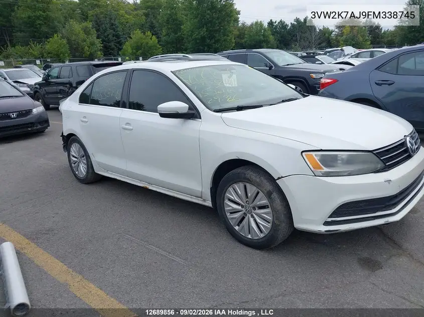 VOLKSWAGEN JETTA 2015, VIN 3VW2K7AJ9FM338745