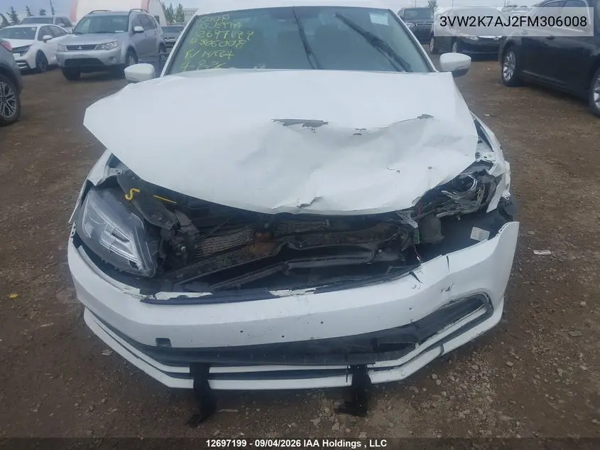 2015 VOLKSWAGEN JETTA VIN 3VW2K7AJ2FM306008 — фото 6