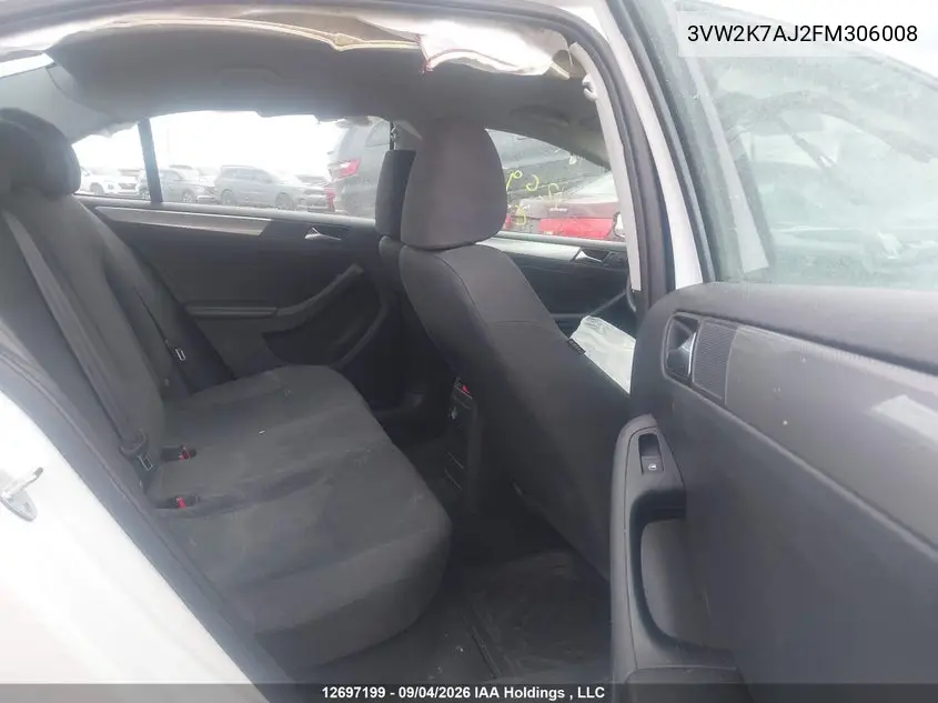 2015 VOLKSWAGEN JETTA VIN 3VW2K7AJ2FM306008 — фото 8