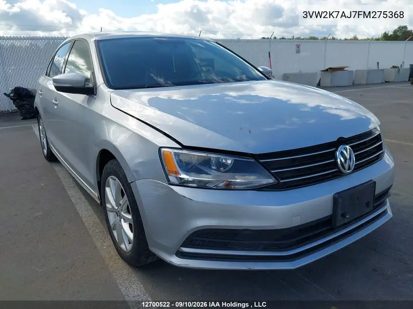 VOLKSWAGEN JETTA 2015, VIN 3VW2K7AJ7FM275368