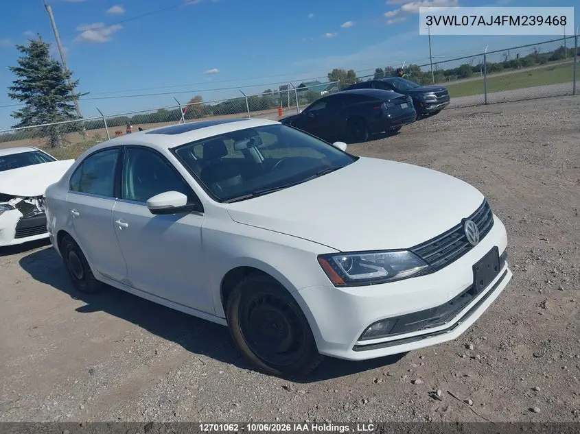 VOLKSWAGEN JETTA 2015, VIN 3VWL07AJ4FM239468