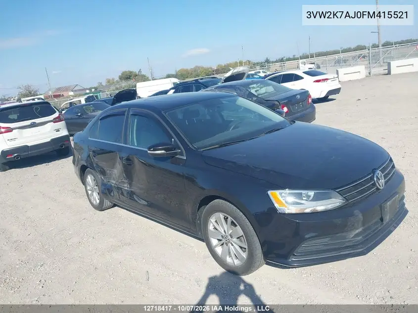 VOLKSWAGEN JETTA 2015, VIN 3VW2K7AJ0FM415521