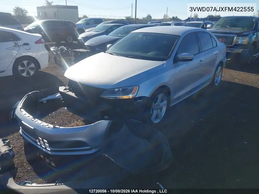 2015 VOLKSWAGEN JETTA VIN 3VWD07AJXFM422555 — фото 2