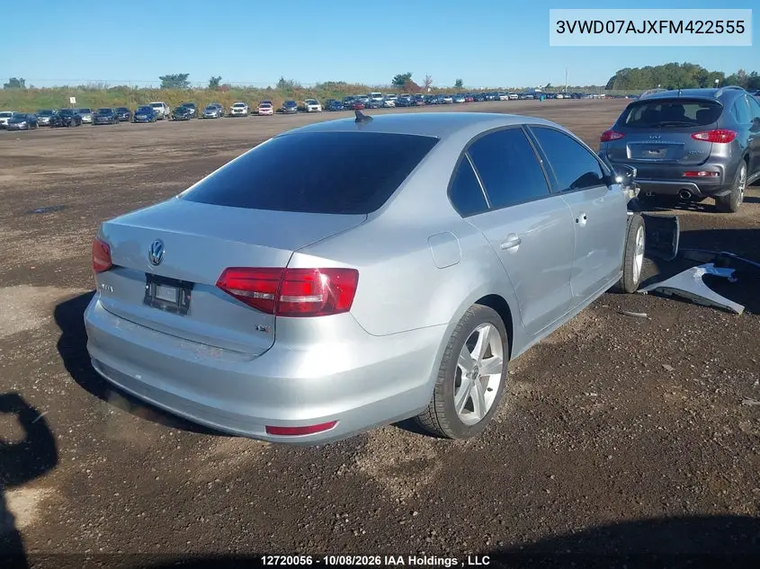 2015 VOLKSWAGEN JETTA VIN 3VWD07AJXFM422555 — фото 4