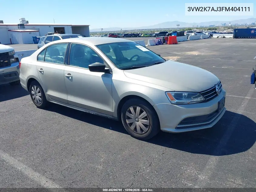 VOLKSWAGEN JETTA 2015, VIN 3VW2K7AJ3FM404111