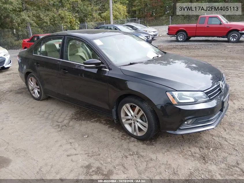 VOLKSWAGEN JETTA 2015, VIN 3VWL17AJ2FM405113