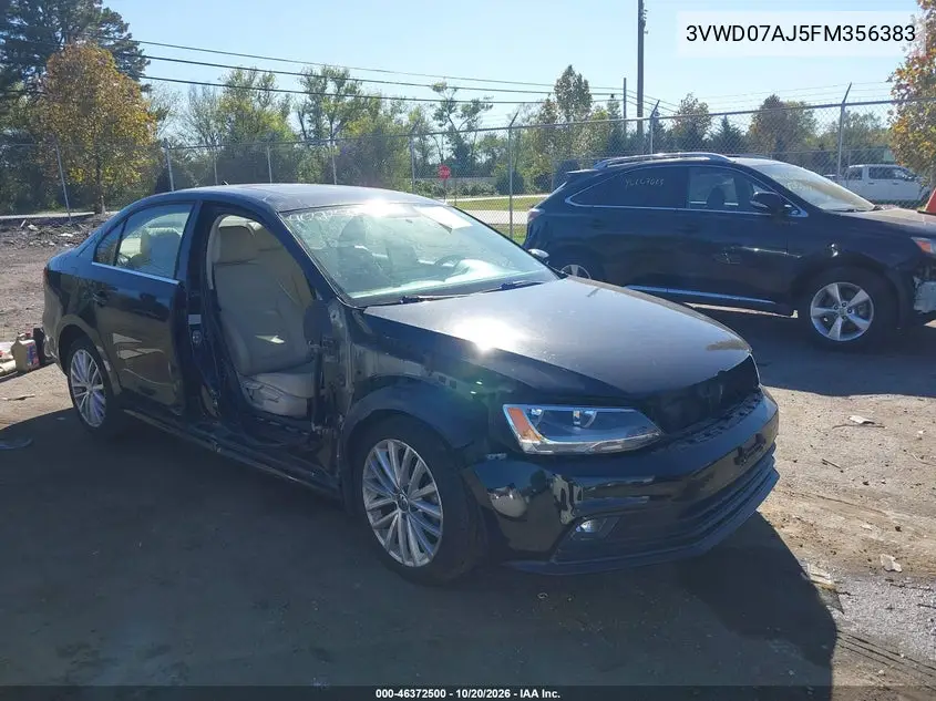VOLKSWAGEN JETTA 2015, VIN 3VWD07AJ5FM356383