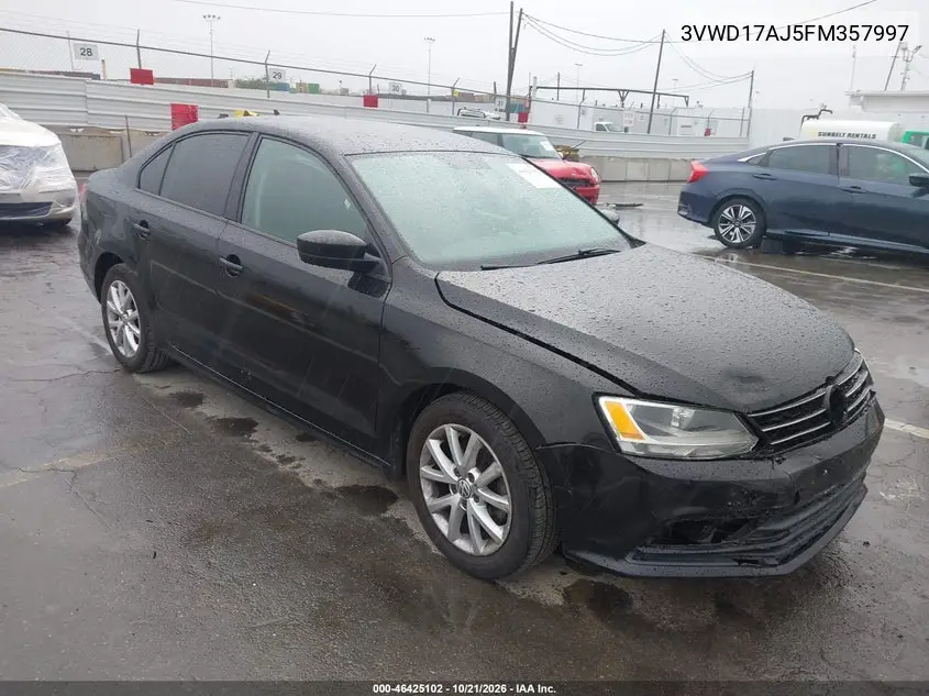 VOLKSWAGEN JETTA 2015, VIN 3VWD17AJ5FM357997