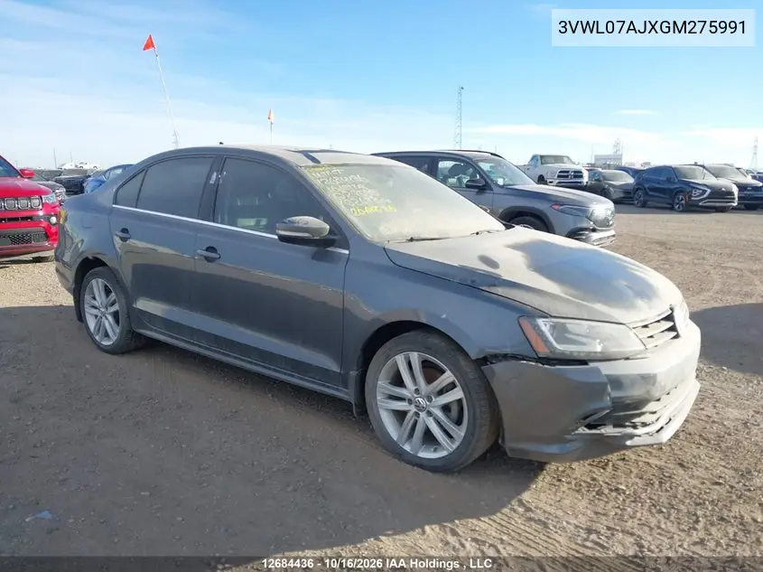 VOLKSWAGEN JETTA 2016, VIN 3VWL07AJXGM275991