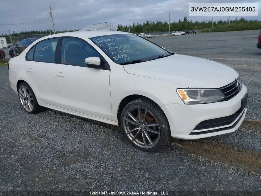 VOLKSWAGEN JETTA 2016, VIN 3VW267AJ0GM255405