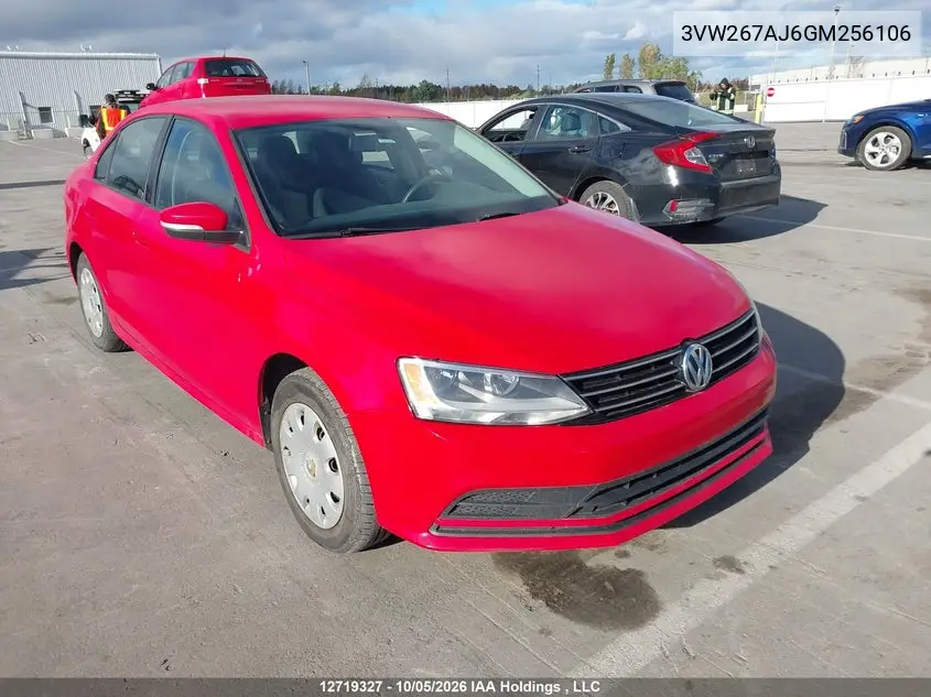 VOLKSWAGEN JETTA 2016, VIN 3VW267AJ6GM256106