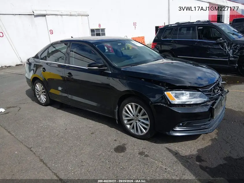 VOLKSWAGEN JETTA 2016, VIN 3VWL17AJ1GM227177