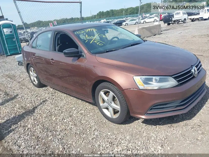 VOLKSWAGEN JETTA 2016, VIN 3VW267AJ5GM339638