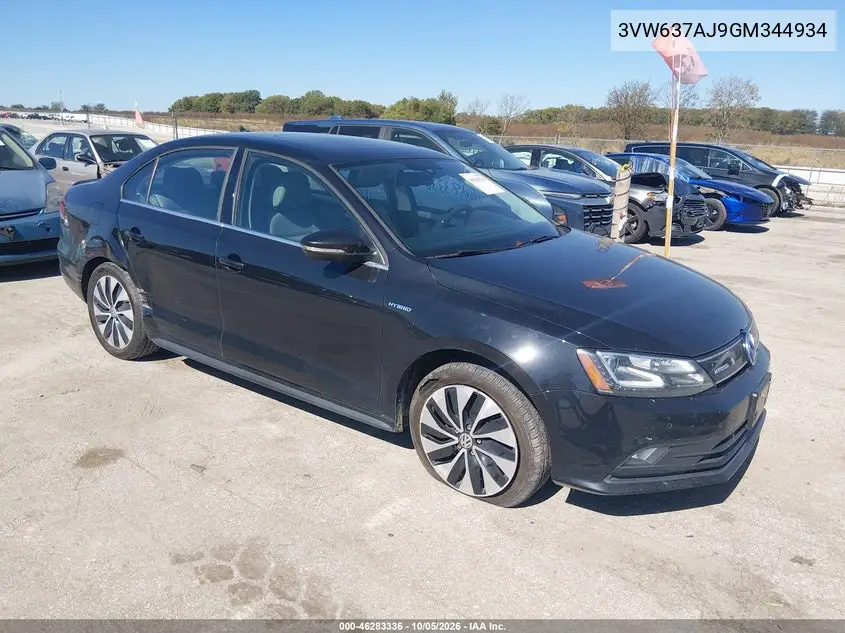 VOLKSWAGEN JETTA 2016, VIN 3VW637AJ9GM344934