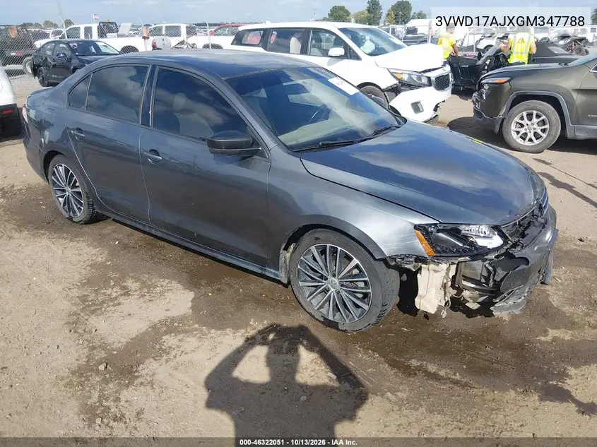 VOLKSWAGEN JETTA 2016, VIN 3VWD17AJXGM347788