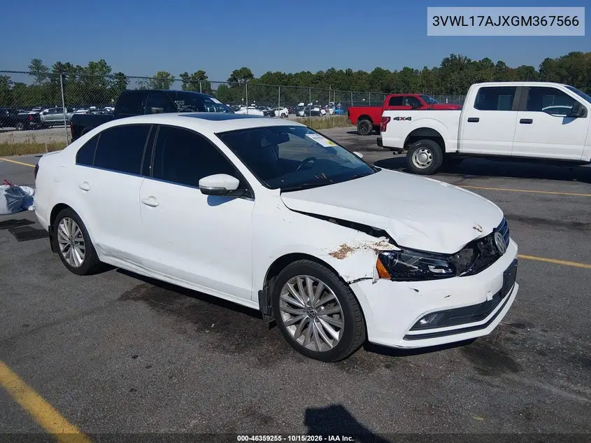 VOLKSWAGEN JETTA 2016, VIN 3VWL17AJXGM367566