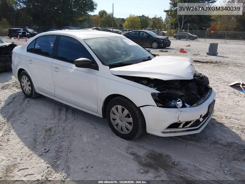 VOLKSWAGEN JETTA 2016, VIN 3VW267AJXGM340039