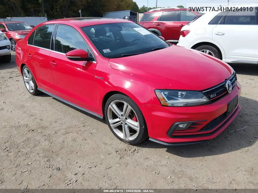 VOLKSWAGEN JETTA 2017, VIN 3VW5T7AJ4HM264910