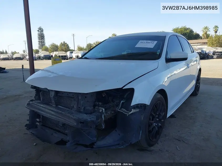 2017 VOLKSWAGEN JETTA VIN 3VW2B7AJ6HM398985 — фото 2