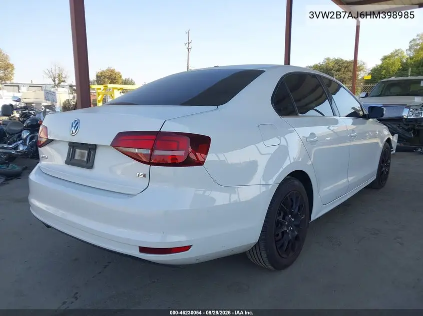 2017 VOLKSWAGEN JETTA VIN 3VW2B7AJ6HM398985 — фото 4