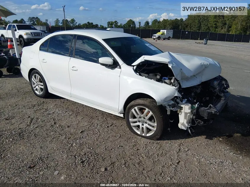 VOLKSWAGEN JETTA 2017, VIN 3VW2B7AJXHM290157