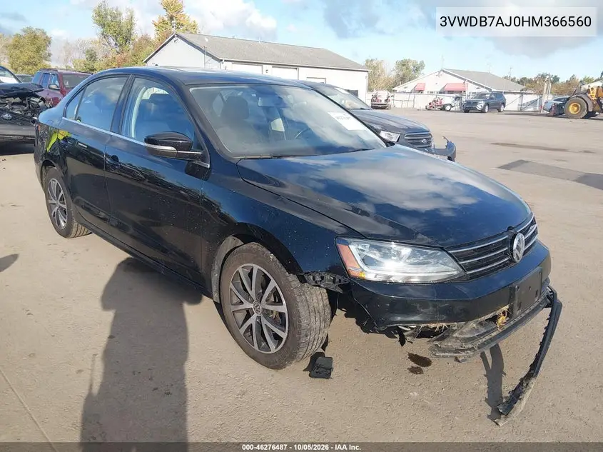 VOLKSWAGEN JETTA 2017, VIN 3VWDB7AJ0HM366560