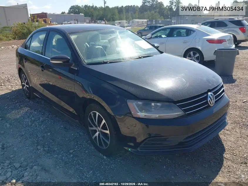 VOLKSWAGEN JETTA 2017, VIN 3VWDB7AJ9HM305434