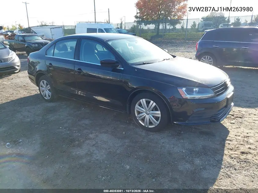 VOLKSWAGEN JETTA 2017, VIN 3VW2B7AJ1HM263980