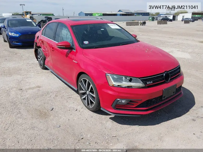VOLKSWAGEN JETTA 2018, VIN 3VW4T7AJ9JM211041