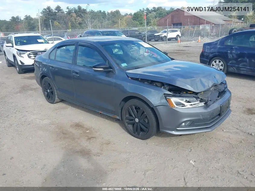 VOLKSWAGEN JETTA 2018, VIN 3VWD17AJ0JM254141