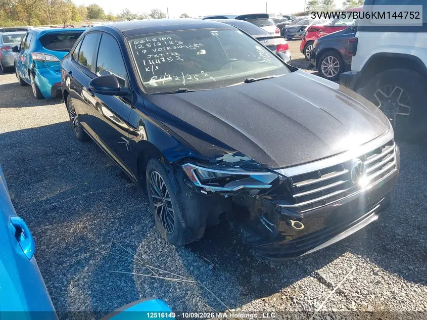 VOLKSWAGEN JETTA 2019, VIN 3VWW57BU6KM144752