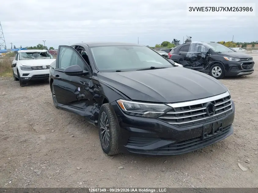 VOLKSWAGEN JETTA 2019, VIN 3VWE57BU7KM263986
