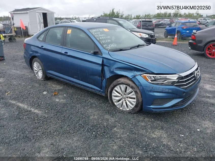 VOLKSWAGEN JETTA 2019, VIN 3VWN57BU4KM020250