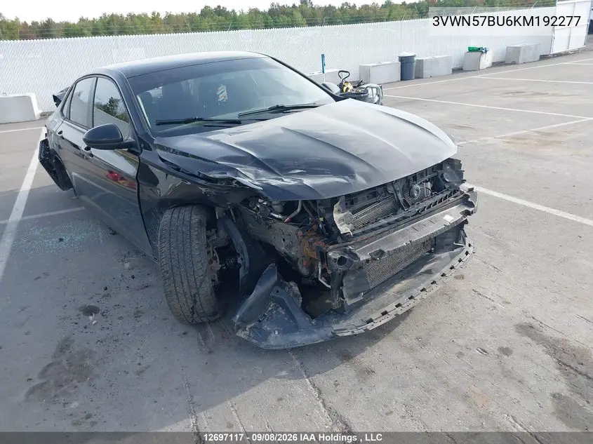 VOLKSWAGEN JETTA 2019, VIN 3VWN57BU6KM192277