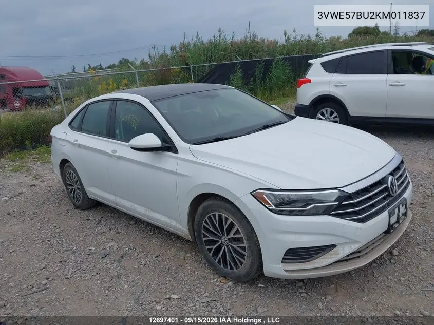 VOLKSWAGEN JETTA 2019, VIN 3VWE57BU2KM011837