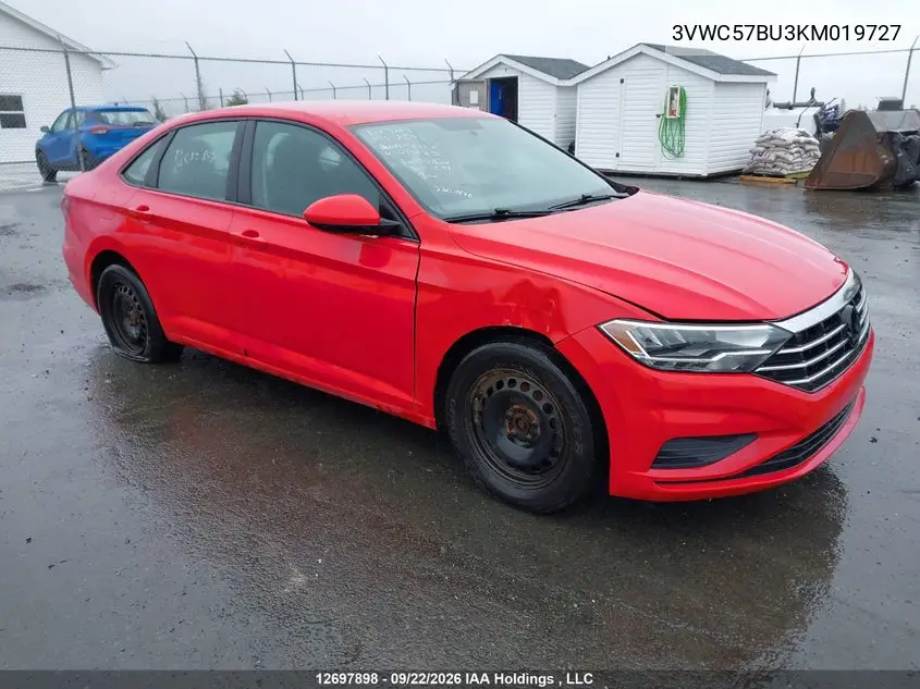 VOLKSWAGEN JETTA 2019, VIN 3VWC57BU3KM019727