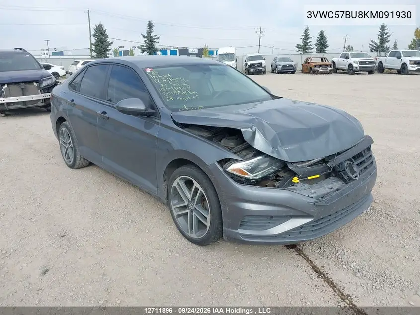 VOLKSWAGEN JETTA 2019, VIN 3VWC57BU8KM091930