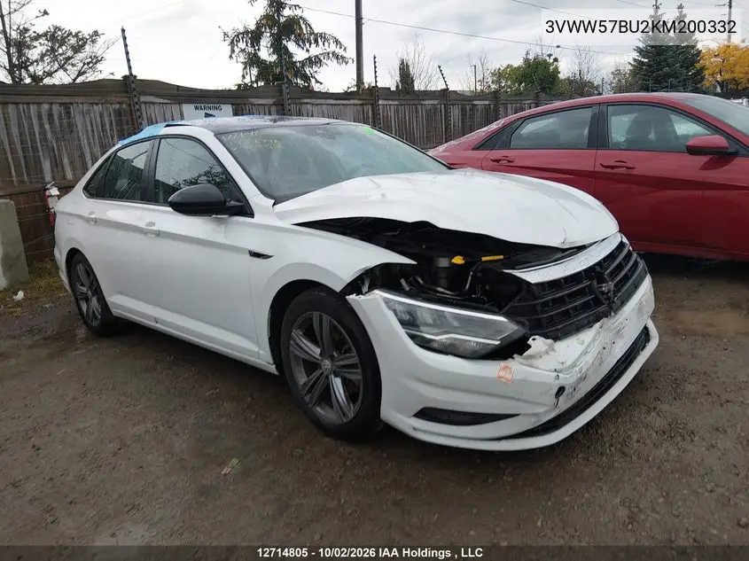 VOLKSWAGEN JETTA 2019, VIN 3VWW57BU2KM200332
