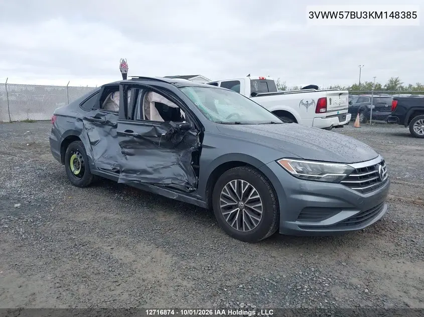 VOLKSWAGEN JETTA 2019, VIN 3VWW57BU3KM148385