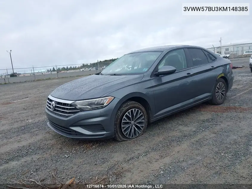 2019 VOLKSWAGEN JETTA VIN 3VWW57BU3KM148385 — фото 2