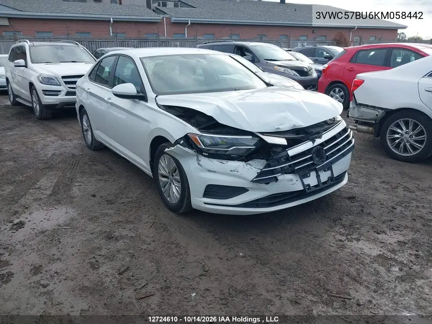 VOLKSWAGEN JETTA 2019, VIN 3VWC57BU6KM058442