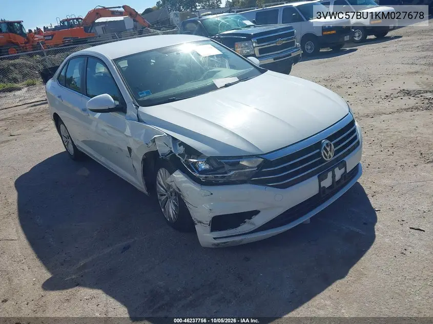 VOLKSWAGEN JETTA 2019, VIN 3VWC57BU1KM027678