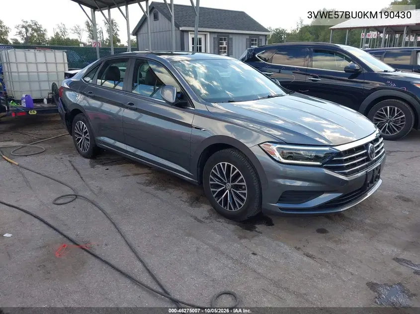 VOLKSWAGEN JETTA 2019, VIN 3VWE57BU0KM190430