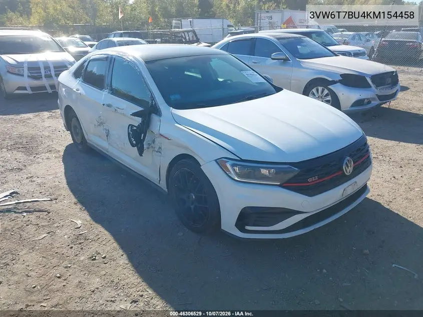 VOLKSWAGEN JETTA 2019, VIN 3VW6T7BU4KM154458