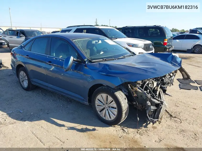 VOLKSWAGEN JETTA 2019, VIN 3VWCB7BU6KM182316