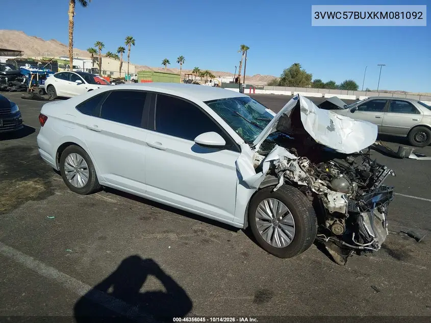 VOLKSWAGEN JETTA 2019, VIN 3VWC57BUXKM081092