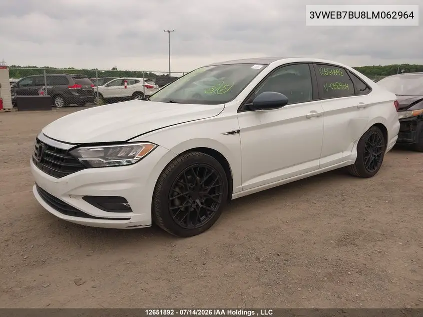 2020 VOLKSWAGEN JETTA VIN 3VWEB7BU8LM062964 — фото 2