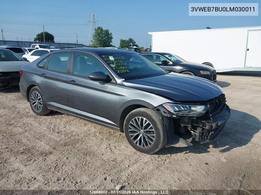 VOLKSWAGEN JETTA 2020, VIN 3VWEB7BU0LM030011